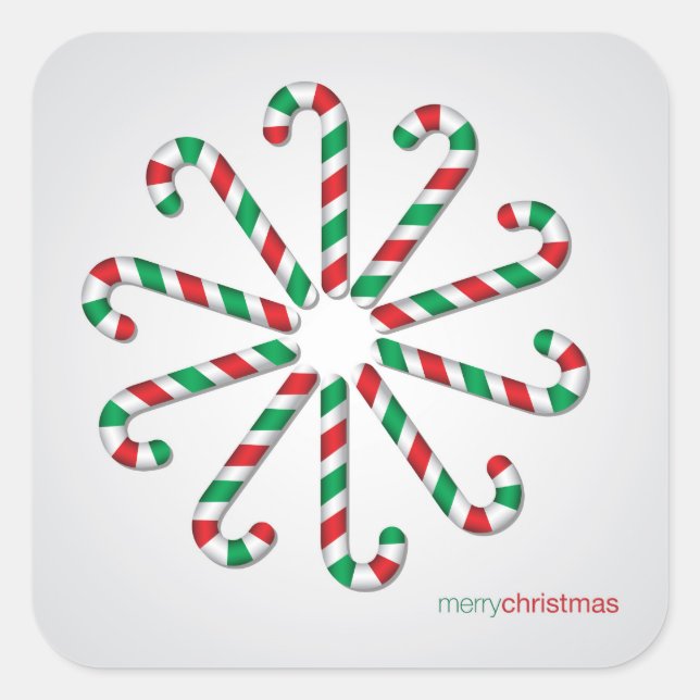 Pegatina Cuadrada Círculo de caramelo (Anverso)