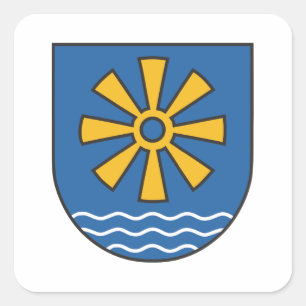 Pegatina Cuadrada Círculo de lago de suelo escudo de armas