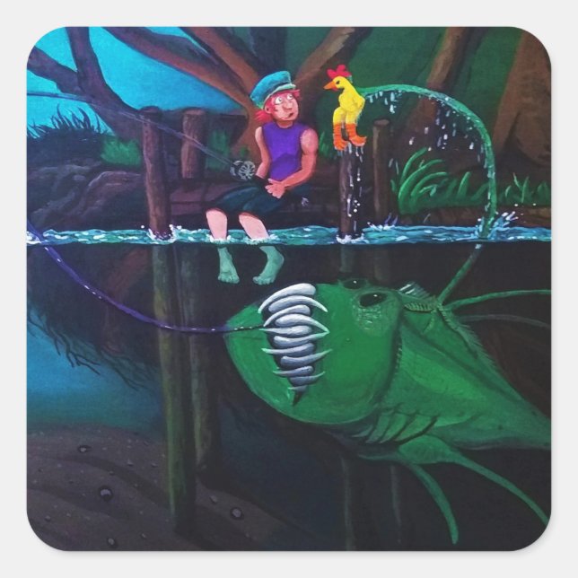 Pegatina Cuadrada círculo de vida (Anverso)