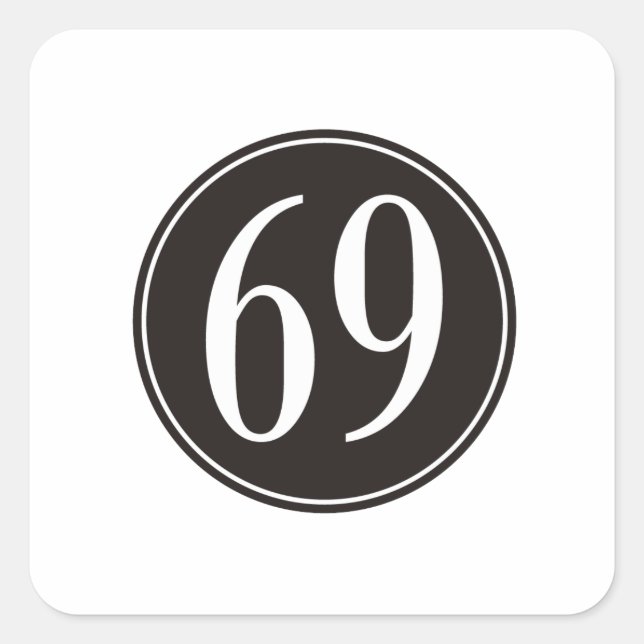 Pegatina Cuadrada Círculo negro #69 (Anverso)