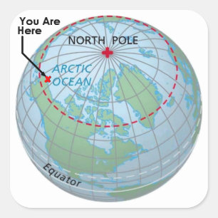 Pegatina Cuadrada Círculo Polar Ártico