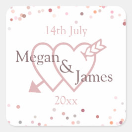 Pegatina Cuadrada Círculos confetti rosados