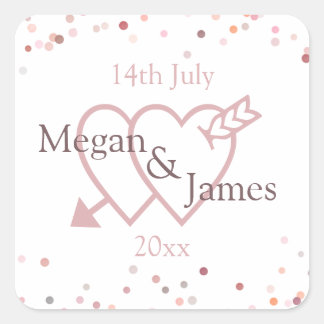 Pegatina Cuadrada Círculos confetti rosados