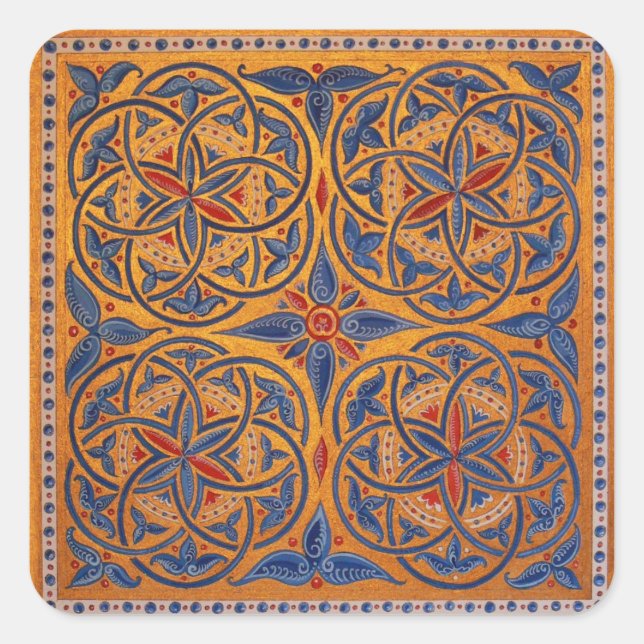 Pegatina Cuadrada Círculos medievales (Anverso)