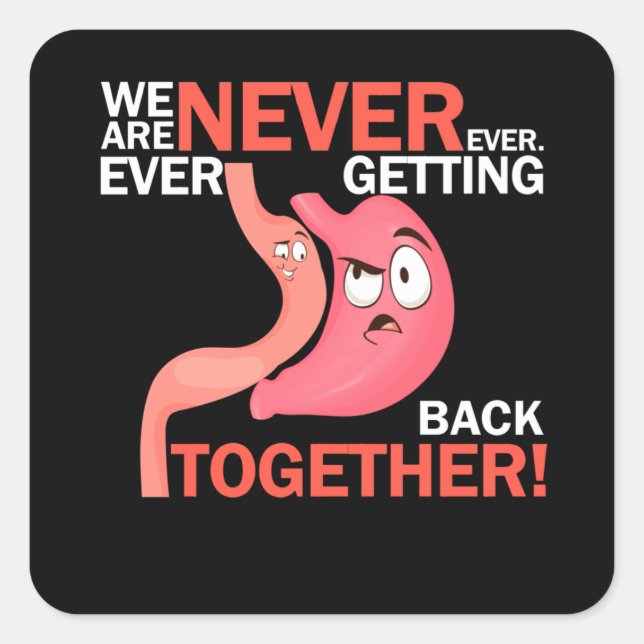 Pegatina Cuadrada Cirugía gástrica Bariátrica Médica (Anverso)