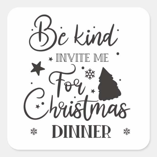 Pegatina Cuadrada Cita de Be Kind (Anverso)