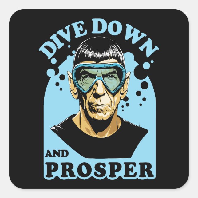 Pegatina Cuadrada Cita De Buceo Y Prospectos - Submarinismo Scuba (Anverso)