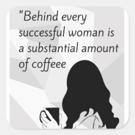 Pegatina Cuadrada cita de café