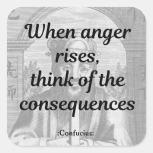 Pegatina Cuadrada Cita de Confucio
