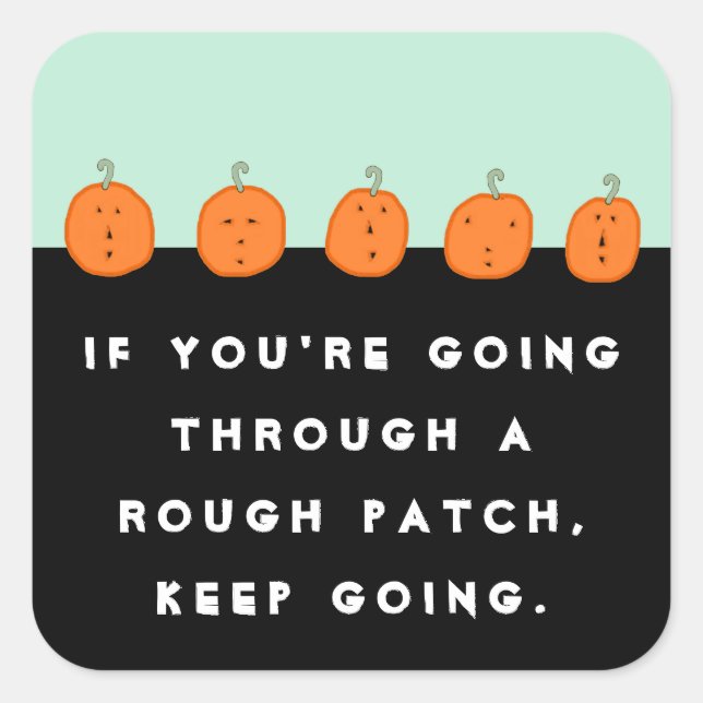 Pegatina Cuadrada Cita de Halloween (Anverso)