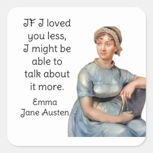 Pegatina Cuadrada Cita de Jane Austen Emma