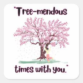 PEGATINA CUADRADA CITA DE MENDUS DE ÁRBOL