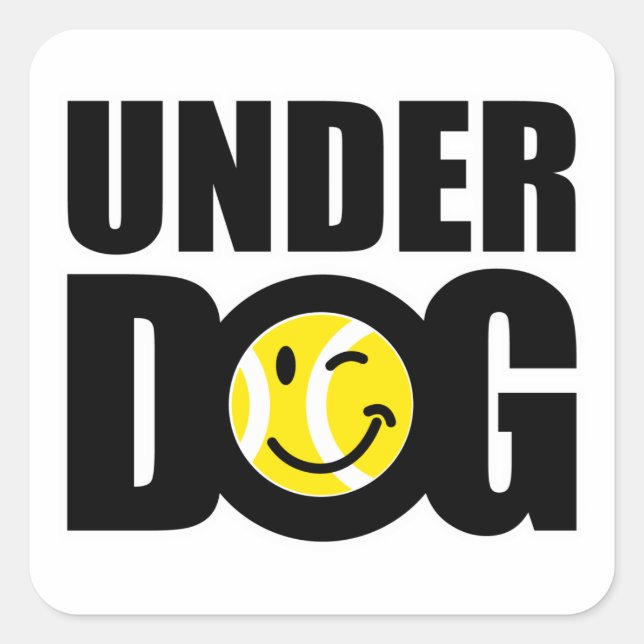 Pegatina Cuadrada Cita de tenis (Anverso)