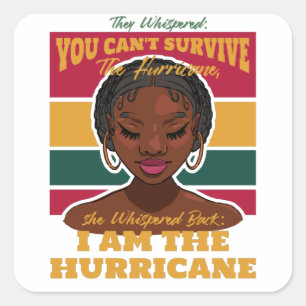 Pegatina Cuadrada Cita del Mes de la Historia Negra, Mujer Melanina 