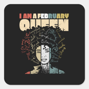 Pegatina Cuadrada Cita del Mes de la Historia Negra, Reina de la Mel