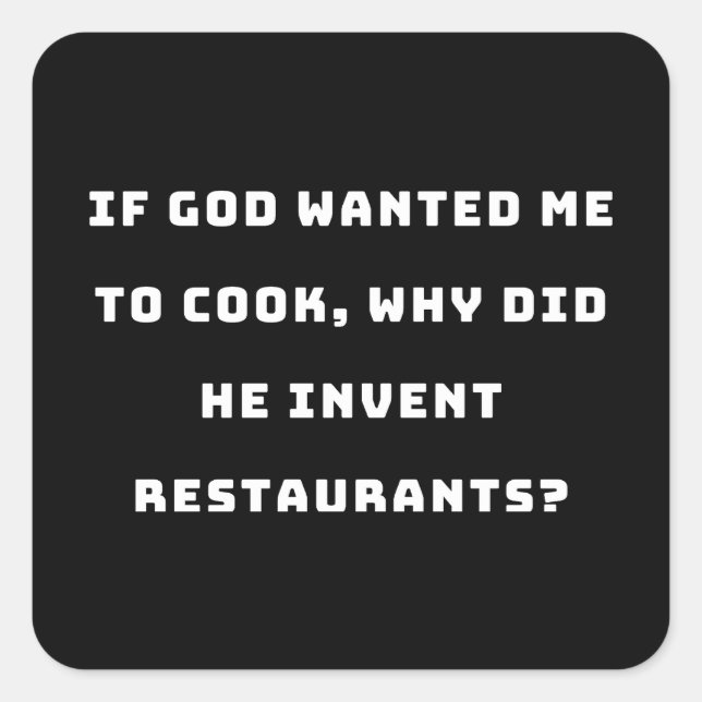 Pegatina Cuadrada Cita divertida de ama de casa, odio la cocina grac (Anverso)