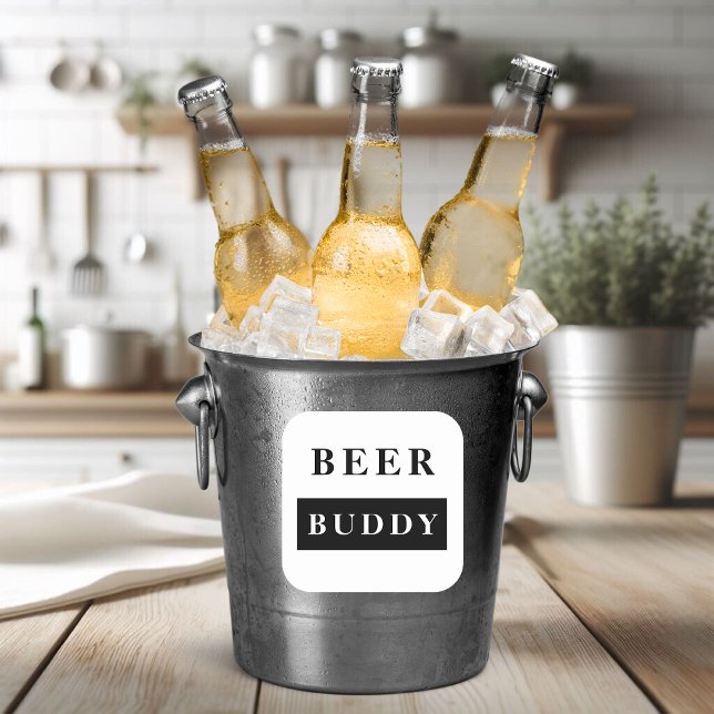 Pegatina Cuadrada Cita divertida de Black Beer Buddy Black (Subido por el creador)