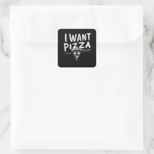 Pegatina Cuadrada Cita divertida de Pizza Lover