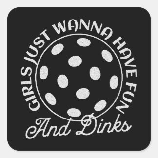 Pegatina Cuadrada Cita divertida para las mujeres del baloncesto