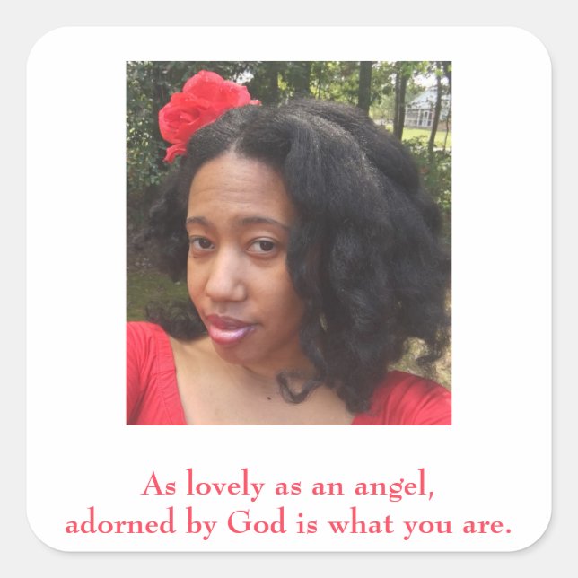 Pegatina Cuadrada Cita fotográfica para ella (Anverso)