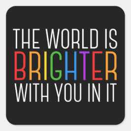 Pegatina Cuadrada Cita inspiradora Alentar la salud mental