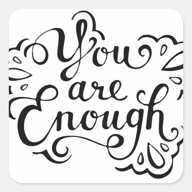 Pegatina Cuadrada Cita Inspiradora simple (Anverso)