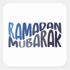 Pegatina Cuadrada Cita islámica de Ramadan Mubarak