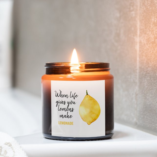 Pegatina Cuadrada Cita moderna divertida de limón amarillo (Subido por el creador)