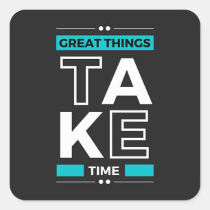 Pegatina Cuadrada Cita motivacional Texto moderno y positivo