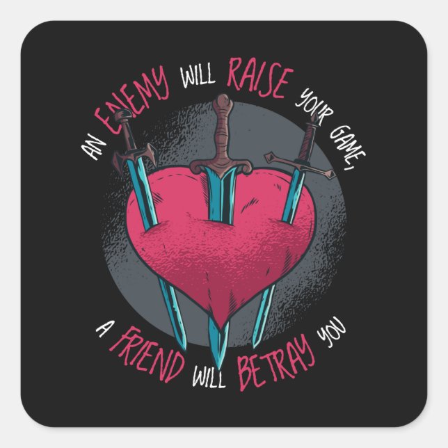 Pegatina Cuadrada Cita traicionera (Anverso)