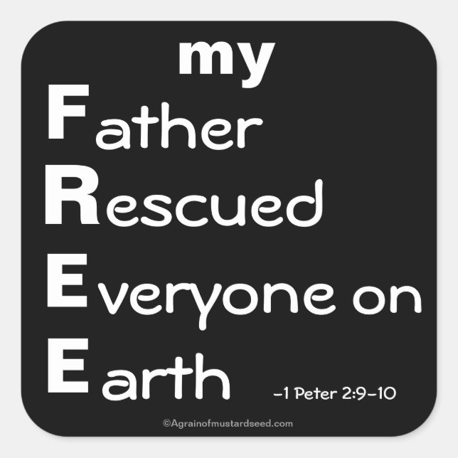 Pegatina Cuadrada Citas cristianas (Anverso)