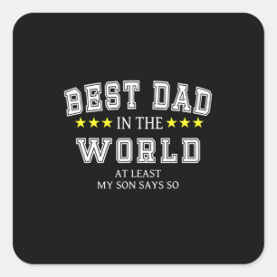 Pegatina Cuadrada Citas de abuelo Mejor Papá Del Mundo