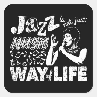 Pegatina Cuadrada Citas de Jazz - Stickers de Música