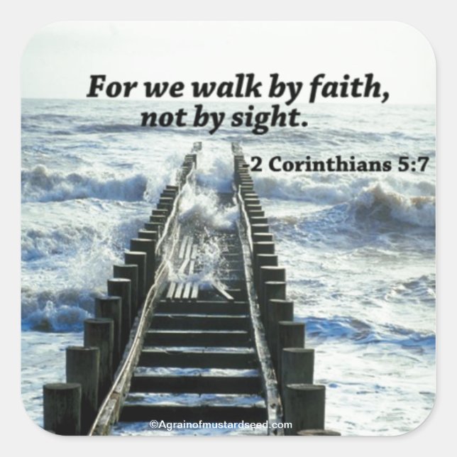 Pegatina Cuadrada Citas de la Biblia (Anverso)