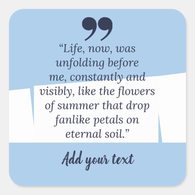 Pegatina Cuadrada Citas De Verano Saludo (Anverso)