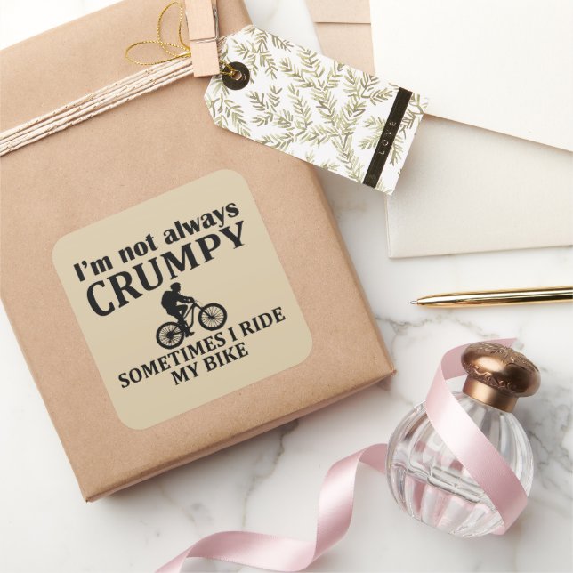 Pegatina Cuadrada Citas divertidas de ciclismo (Regalar)