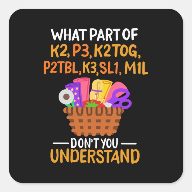 Pegatina Cuadrada Citas divertidas de punto (Anverso)