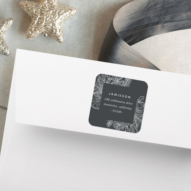 Pegatina Cuadrada Cítricos y especias | Dirección de devolución de v (Subido por el creador)