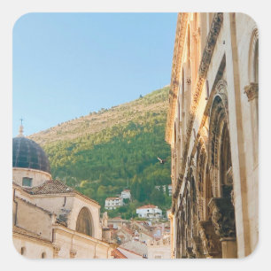 Pegatina Cuadrada Ciudad antigua de Dubrovnik