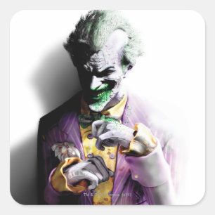 Pegatina Cuadrada Ciudad Batman Arkham   Joker