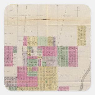 Pegatina Cuadrada Ciudad de Arkansas, Condado de Cowley, Kansas