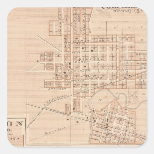 Pegatina Cuadrada Ciudad de Columbia, Whitley Co