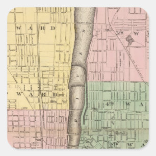 Pegatina Cuadrada Ciudad de Grand Rapids, condado de Kent