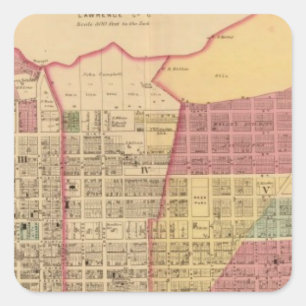 Pegatina Cuadrada Ciudad de Ironton con Proctorsville