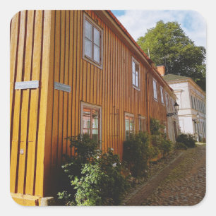 Pegatina Cuadrada Ciudad de Madera de Nora