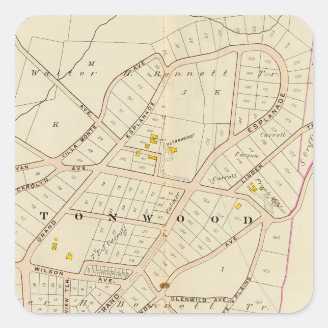 Pegatina Cuadrada Ciudad de Mamaroneck, Nueva York (Anverso)