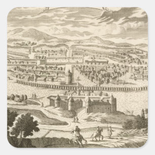 Pegatina Cuadrada Ciudad de México, 1723 (grabado)