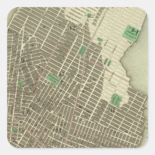 Pegatina Cuadrada Ciudad De Nueva York