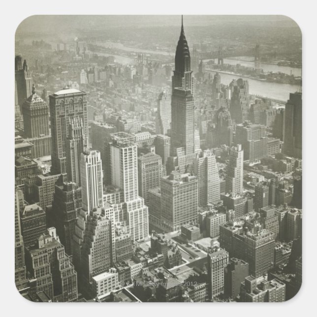 Pegatina Cuadrada Ciudad de Nueva York (Anverso)