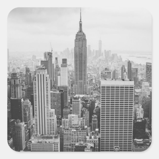 Pegatina Cuadrada Ciudad de Nueva York (Anverso)